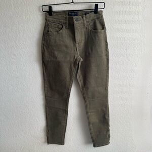 NWT LUCKY BRAND JEANS Ava Mid Rise Super Skinny Green Zip Ankle Jeans Womens 27